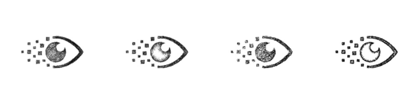 Sketch vision logo design set