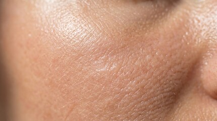 Fototapeta premium Close-up of human cheek with skin texture