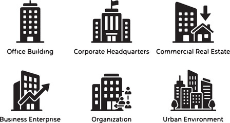 Obraz premium office building icons