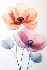 Obraz premium Vibrant Flower Bouquet with Soft Pink and Orange Blossoms