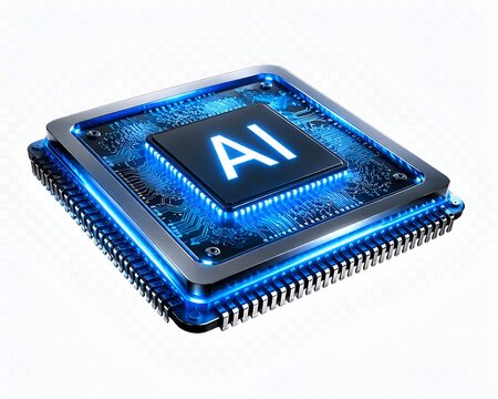 Chip AI modern yang melambangkan komputasi cerdas dan teknologi masa depan.