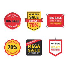 Fototapeta premium Big sale and discount offer labels.
