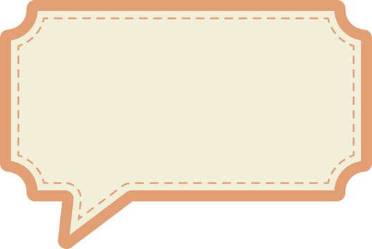 Decorative beige speech bubble label illustration