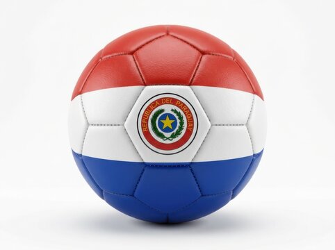 Soccer ball with the flag of paraguay isolated on white background