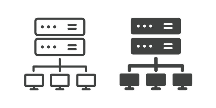 Web Hosting icon. Line and glyph solid icon