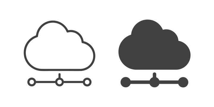 Web Hosting icon. Line and glyph solid icon