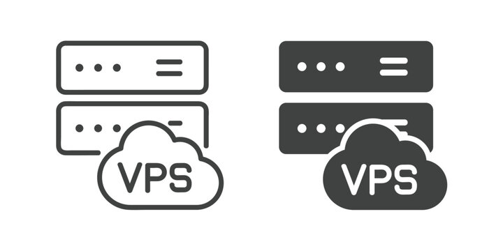Web Hosting icon. Line and glyph solid icon