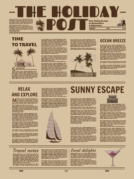 Travel newspaper front page The Holiday Post