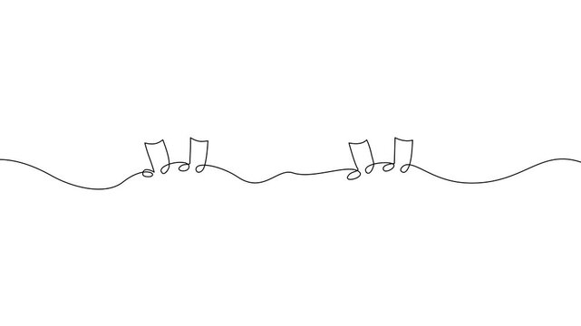 One Line Drawing Musical Notes Video Animation
