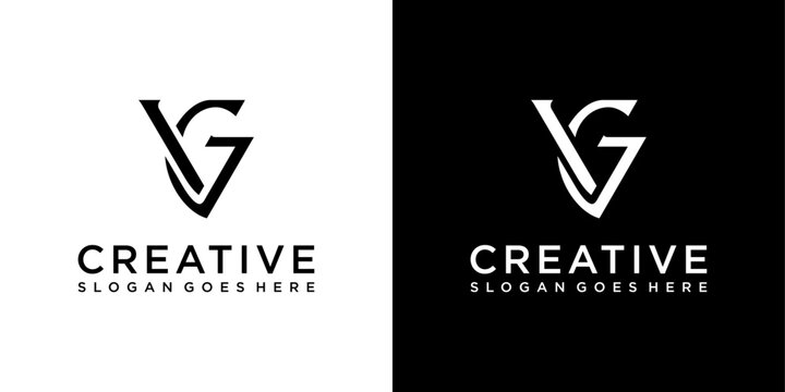 VG or GV initial letter logo design vector