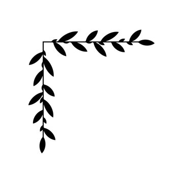Hand drawn vintage floral borders, frames, dividers with flowers, branches and leaves. Trendy greenery elements in line art style.