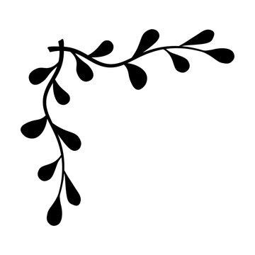 Hand drawn vintage floral borders, frames, dividers with flowers, branches and leaves. Trendy greenery elements in line art style.