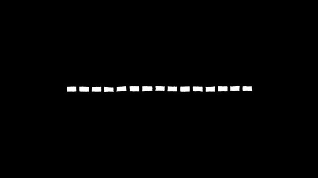 Hand Drawn Dashed Line Animation on Transparent Background with Alpha Channel