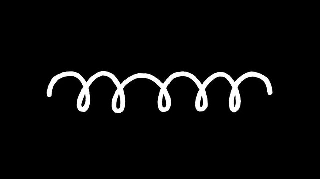 Hand Drawn Loopy Curly Line Animation on Transparent Background with Alpha Channel