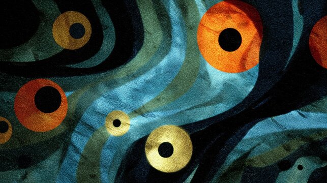 Exploration of abstract concepts of love and dreams in a parallel universe with swirling patterns and vibrant colors