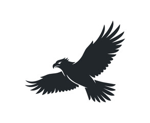 Fototapeta premium Silhouette of a Majestic Eagle in Flight.