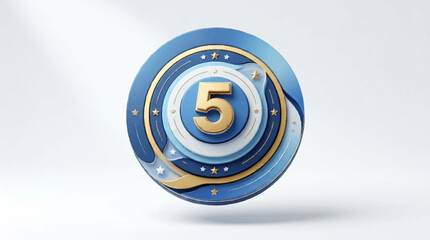 Obraz premium People celebrate USA with a 3D vector vintage emblem badge