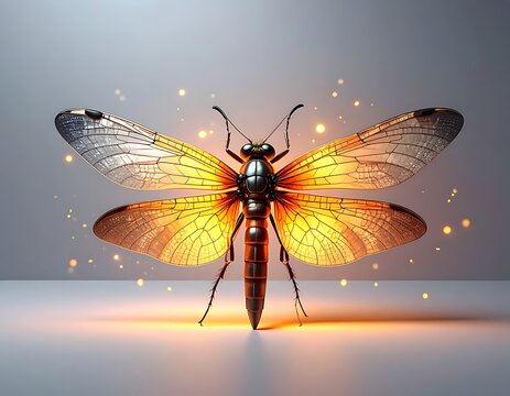 A large insect with glowing orange wings (1)