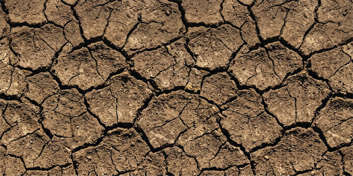 Dry cracked earth surface during drought conditions
