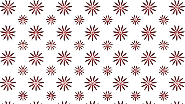 Abstract seamless pattern with repeating dark red floral elements.