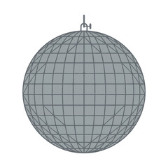 Obraz premium Geometric Wireframe Sphere Illustration of a Hanging Disco Ball Design on a White Background