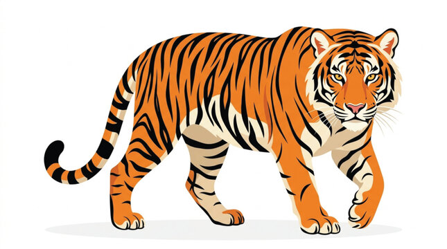 tiger on white background