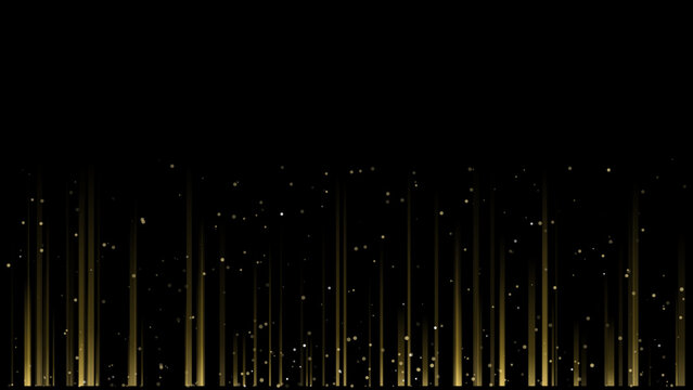 Abstract golden light rays with floating particles
