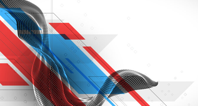 Modern abstract wave art background is made in a frame style. Template for science and technology presentation. Vector.