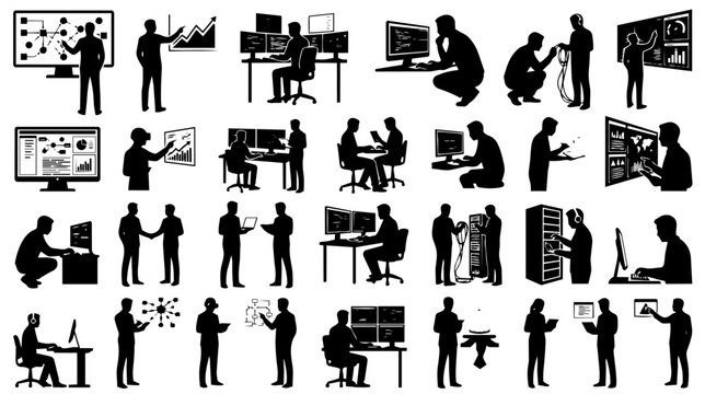 Data Science and Cyber Security Engineering Professionals Silhouette Sheet