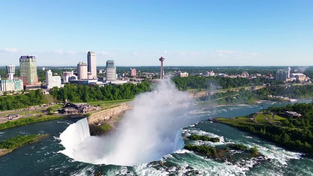 Niagara Falls Skyline and Horseshoe Falls from Above