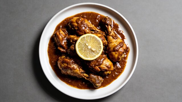 Traditional Pakistani and Indian chicken nihari with tender meat and savory spices