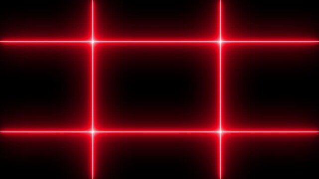 Red neon lights digital animation, Rectangular Fire effect Animation. Fire Flame Gradually Appearing in A rectangle Frame. square rectangle picture frame icon. 4k