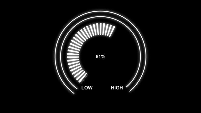 Digital gauge meter animation. Pressure gauge flat animation. fuel gauge filling up from empty to full tank animation with gas level meter indicator 
