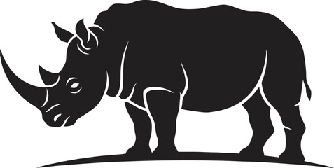 Powerful Rhinoceros Silhouette Mascot © Hira