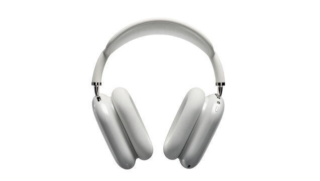 White over-ear headphones with silver accents and padded headband