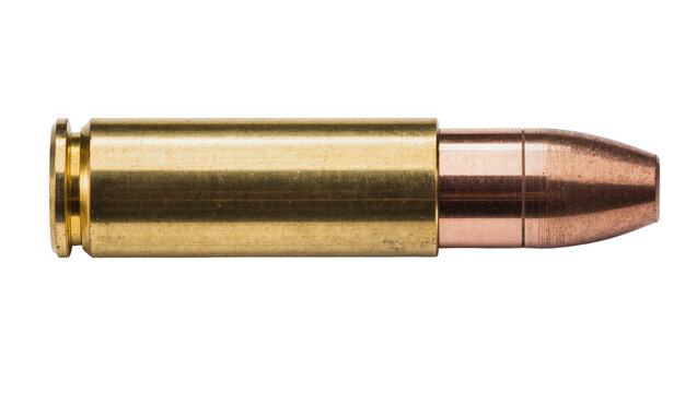 Brass cartridge case with copper bullet tip