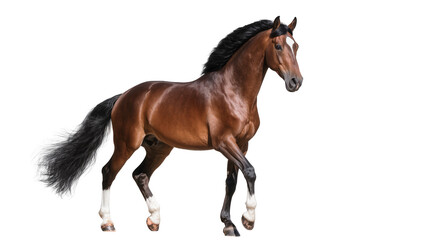 Brown horse with black mane and tail walking © Sophia