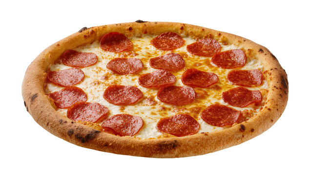 Pepperoni pizza with melted cheese and crispy crust