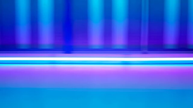 Neon LED stage lighting sequence with horizontal bars and vertical color panels