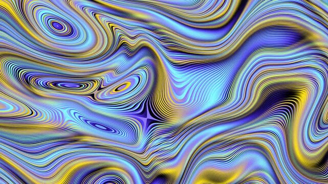 Abstract colorful background with a seamless psychedelic wave pattern for a vibrant, retro textile design 4k Abstract background video