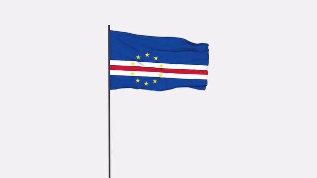 Cape Verde Flag Animation 4K Transparent Background with Alpha Channel