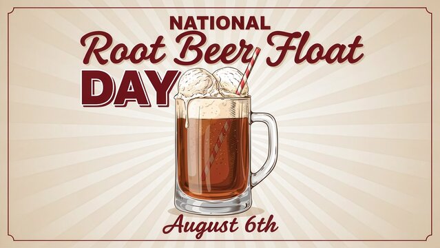 National Root Beer Float Day illustration with date