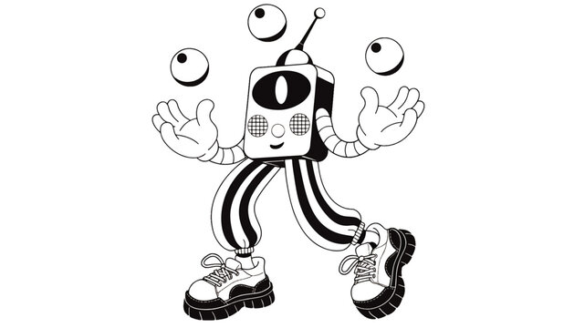 Television Robot With Multiple Eyes.