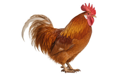 Brown rooster with red comb and wattle © Leon