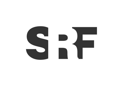 SRF logo design. Initial letter S R F bold font style for tech startups, consulting, corporate branding. Creative company name, headlines typography identity, trendy logotype.