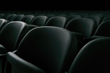 Obraz premium Empty seats in darkened stadium create an atmosphere of anticipation and excitement