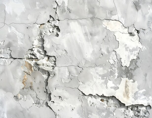 Naklejka premium Close-up of a Cracked and Peeling Plaster Wall Texture.