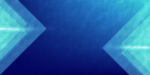 Obraz premium Abstract blue arrow glowing with lighting and line grid on blue background technology hi-tech concept