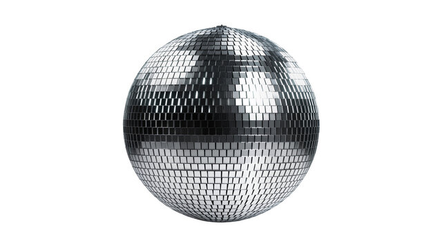 Silver disco ball with reflective square mirrors