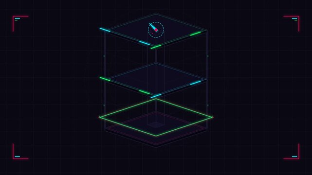 Digital isometric data structure scanning with moving interface elements